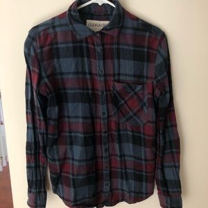 red/blue garage flannel